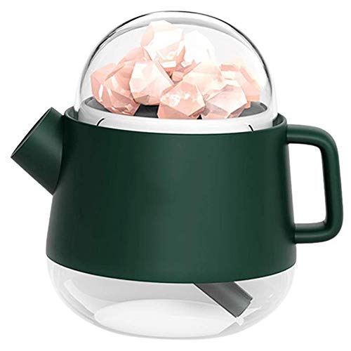 Humidificador de hervidor de agua con piedra de sal del Himalaya, spray hidratante, creativo, inalámbrico, de escritorio, silencioso, portátil, difusor de aroma (verde)