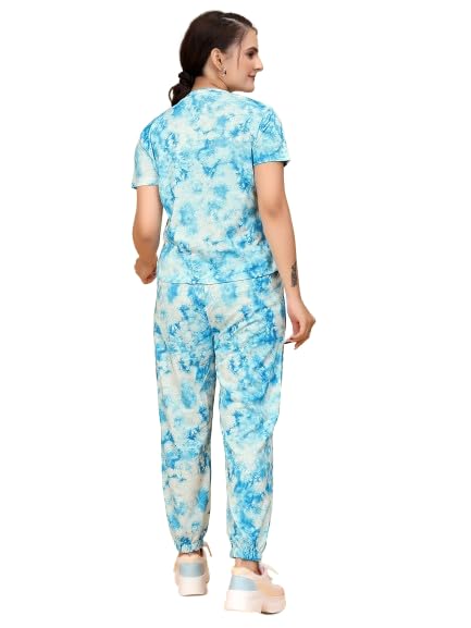 Image of Women's Printed Polyester Tracksuit Set, Lightweight Stretchable Tracksuit Suit and Gym Outfit with Side Pockets