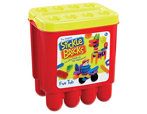 Stickle Bricks Fun Tub – Fördert Kreativität und motorische Fähigkeiten, sicheres und langlebiges Konstruktionsspielzeug, vielseitige Spielmöglichkeiten, praktische Aufbewahrung, ab 18 Monaten