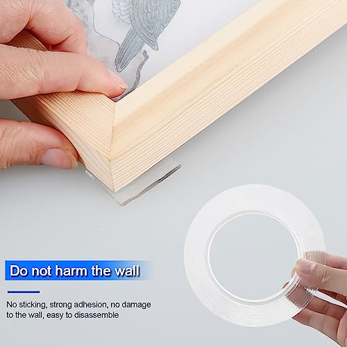 Image of GLUN Double Sided Tape Heavy Duty Multipurpose Nano Adhesive Grip Tape | Removable, Washable, Traceless, Reusable Sticky Strips for Wall Mounting, Home & Office, 9 x 9 Cm