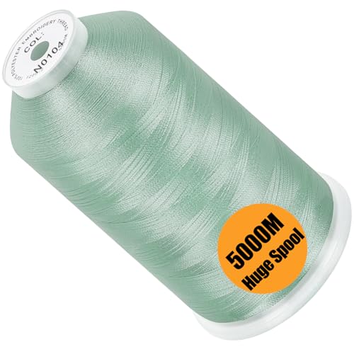 Image of New brothread - Single Huge Spool 5000M Each Polyester Embroidery Machine Thread 40WT for Commercial and Domestic Machines - Light Sky Blue