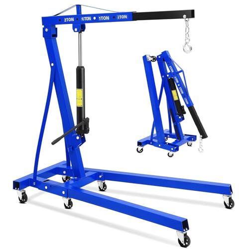 2 Ton Engine Hoist Cherry Picker 4400LBS Foldable Hydraulic Engine Crane Lift for Workshop and...