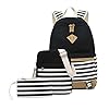 School Backpack dames canvas school rugzak casual backpack USB -haven en hoofdtelefoonhaven rucksack ideaal voor studentenreizen schoolrugzakken, damesscholen schoolrugzakken