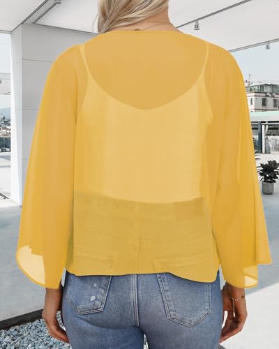 Image of Kimonos for Women Summer Cardigan Chiffon Floral Cover up Loose Casual Top Blouse