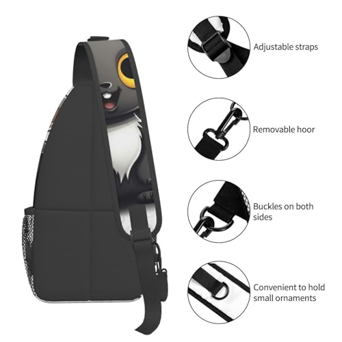Bolso bandolera cruzado negro para hombre y mujer miniatura 5