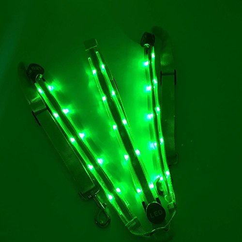 Upgraded LED Horse Breastplate Collar, USB Rechargeable Equestrian Riding Horse Bridle Halter Safety Light Horses Neck Belt Equipment Horsing Accessory - Green