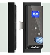 Perfiware Sliding Glass Door Lock,LG2375 Sliding Door Locks for Glass Wooden Door,Biometric Finge...