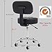 CoVibrant Well Cushioned Adjustable Rolling Stool with Wheels and Back for Office Desk Home Kitchen Massage Medical Lab Salon Artist (Black)
