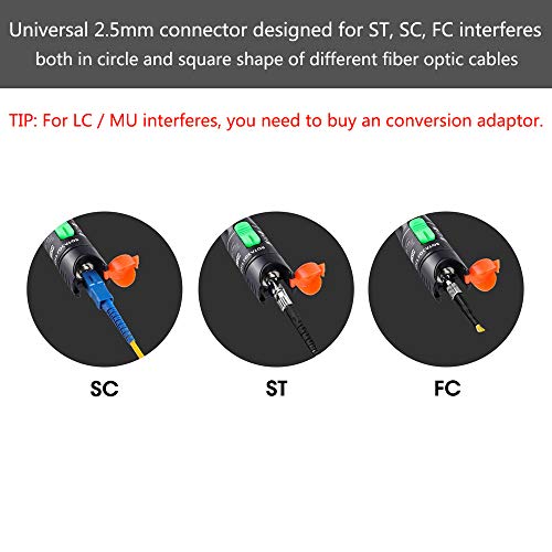 Optical Fiber Visual Fault Locator Fiber Optic Cable Tester Meter Pen Type 30mW with 2.5mm Universal Connector for FC / SC / ST Connector - Thumbnail 7