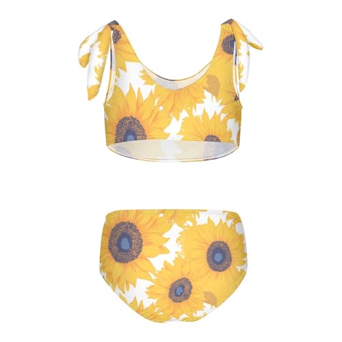 KLL Boho Style Sunflowers Manga Style Girls' Two Piece Bikini Sets Scoop Neck Swimming Swimsuit Swimsuit2