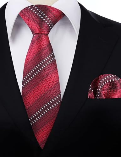 Image of Alizeal Mens 3.15'' Gradient Novelty Pattern Tie Set with Pocket Square Casual Color Tie Set