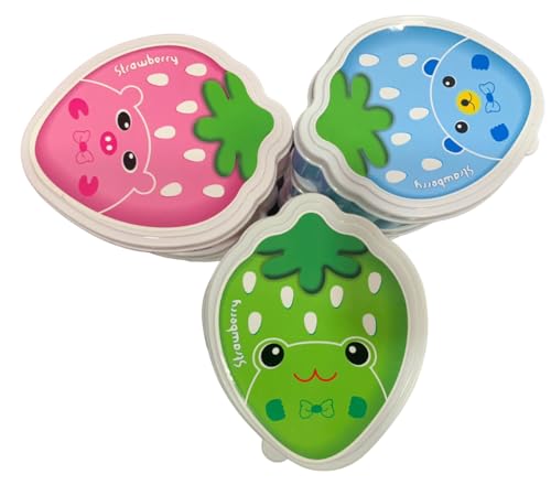 Image of Strawberry Kanjak Box | Plastic Bowl Set - Pack Of 12 | Multi Color Containers Small Box | Especially For Navratri Kanjak Purposes | Air Tight | Leak Proof | Dishwasher Safe, 550 Ml