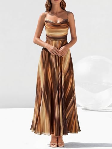 Image of BTFBM Women Summer Maxi Dresses Elegant Wedding Guest Dress | Cowl Neck,Spaghetti Strap,Mesh,Floral,A-Line,Flowy,Party,Cocktail,Homecoming,Graduation,Sundress,Prom,Beach Long Dresses