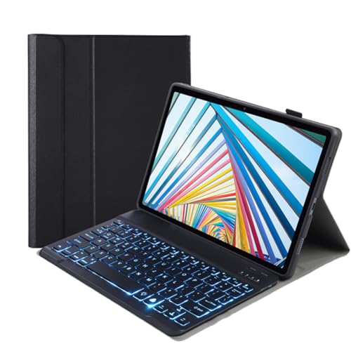leleyo Cover tastiera retroilluminata per Samsung Galaxy Tab A 10.1 (T580/T585) Custodia tastiera wireless magnetica rimovibile QWERTY per Tab A 10.1 (T580/T585), Nero