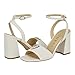 Guess Women's Gelyae Heeled Sandal, White 140, 8.5