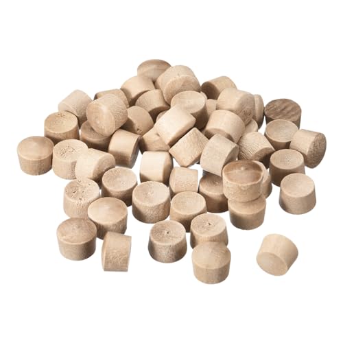 Image of uxcell 50Pcs Wood Button Top Plugs, 13 /32 Inch Round Head Wood Plugs Screw Hole Covers Wooden Screw Plugs for Furniture Tables Chairs