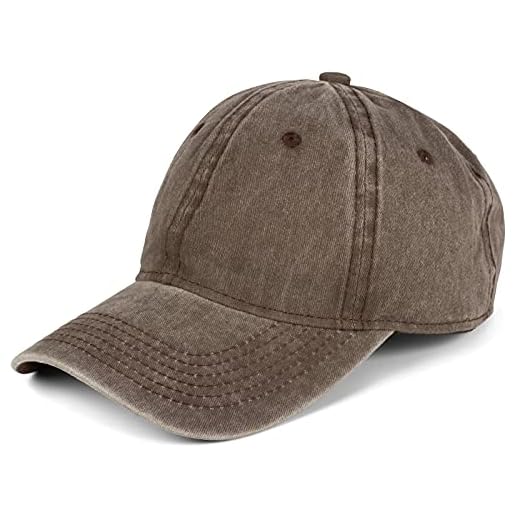 styleBREAKER Cappellino Unisex Baseball Look Vintage Regolabile 6-Pannelli Cappy in Look Washed con Visiera Curvata in Cotone Cappello Retro per Donna e Uomo, Marrone Scuro