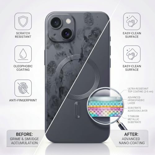 Image of amazon basics Premium Mag-Safe Case for iPhone 15 Plus | Shockproof & Anti-Scratch Cover | Soft Silicone with Wireless Charging | Camera Lens Guard - Gray