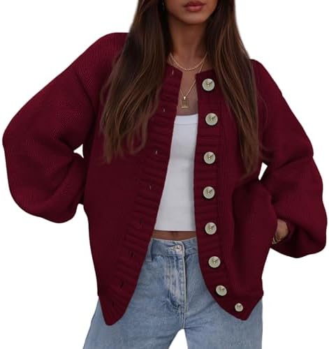 PRETTYGARDEN Women's 2025 Winter Cardigan Sweaters Trendy Chunky Knit Long Sleeve Button Up Casual Warm Fall Jackets Coats