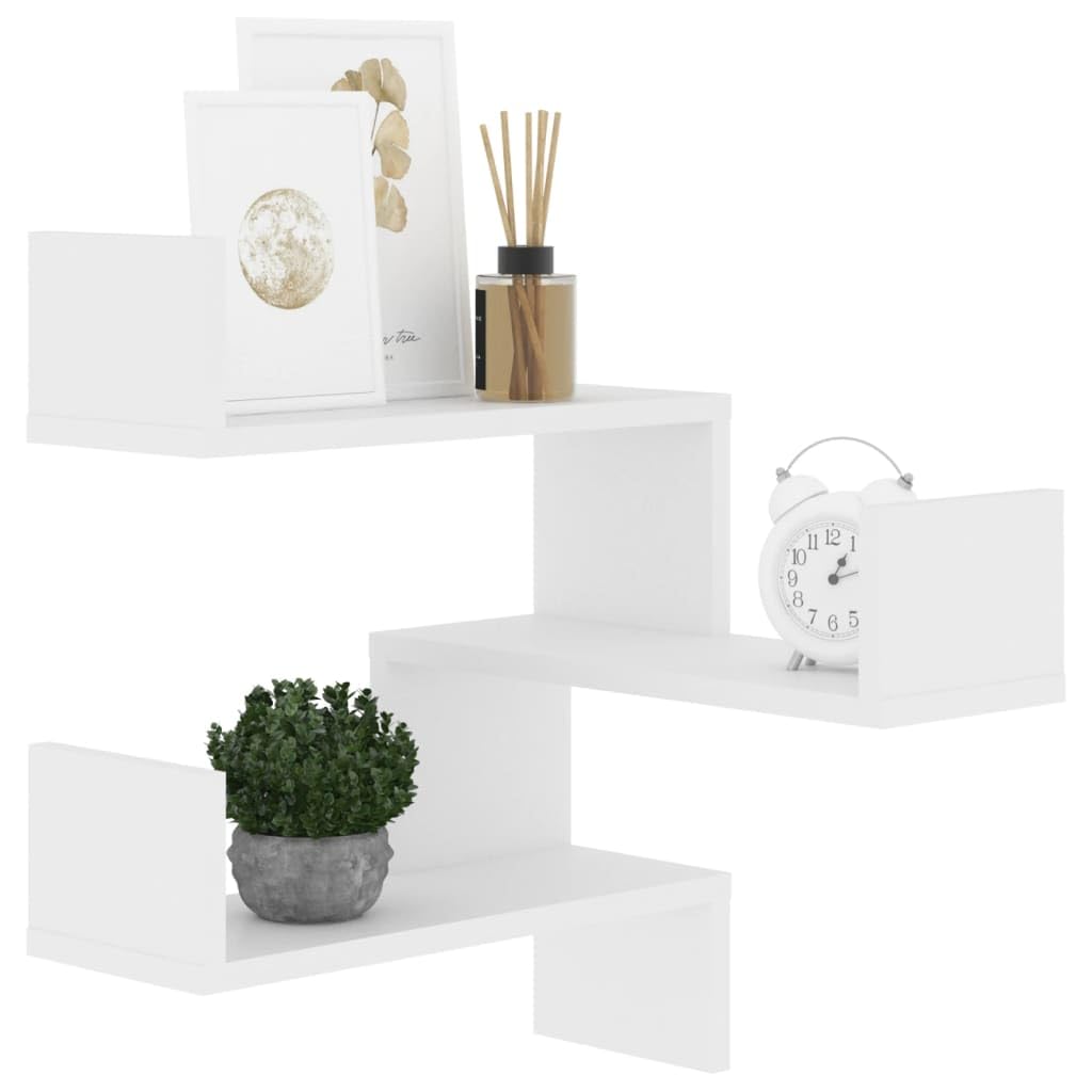 HaoChrymec Étagère Murale d'angle with Bois d’ingénierie, Design Moderne, Grande Capacité de Rangement, Étagère Angle, Bibliothèque Murale, pour Salon, Chambre, Blanc, 40 x 40 x 50 cm