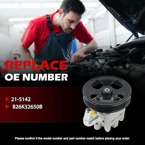 Autodevil 21-5142 Power Steering Pump with Pulley, Fit for 1999-2003 Mazda Protege1.8L 2.0L, 2002-2003 Mazda Protege5 2.0L, Replacement for 21-5142 B26K32650B by Autodevil - Used condition - Image 2