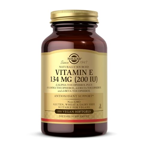 Solgar, Naturally Sourced Vitamin E, Suplemento Alimenticio que Apoya al Sistema Cardiovascular e Inmunológico, Con Vitamina E, Para Hombre y Mujer, 100 Cápsulas