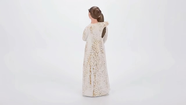 Estatua de madre e hija de resina pintada a mano miniatura 7