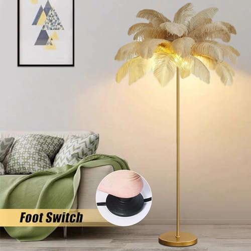 Lampe de sol de décoration d'angle de chambre salon plume - 6