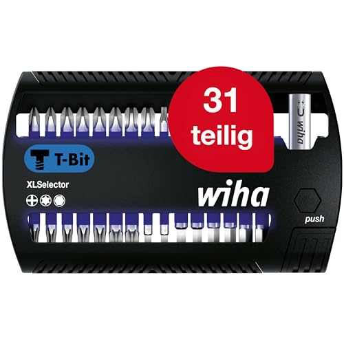 Wiha Bit Set XLSelector 31-tlg. I T-Bit 25 mm PH, TORX, Sechskant 1/4 C6,3 I magnetischer Bithalter I Impact- & Schlagschrauber geeignet (41830)