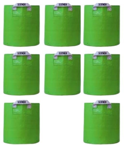 SCOTMEN UV Protected Round Shaped Green Grow Bag with Grey Handle for Terrace Balcony Gardening, 12 X 12 Inch, Pack of 8 (B0CTXCM289) Amazon Price History, Amazon Price Tracker