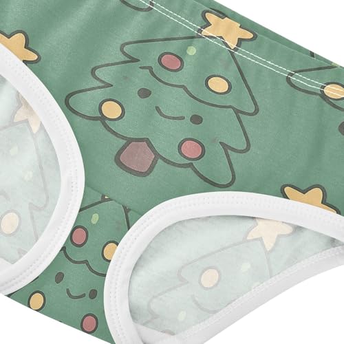 Girls' Underwear for Daily Wear Organic Underwear for Kid Christmas Tree Pattern in Sizes 2T,3T, 4T, 5T, 6Y and 8Y4