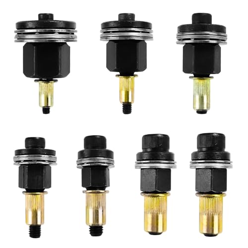 7 Piezas Remachadora Manual de Cabezales Kit, Tuerca de Remaches, Mandril de Herramienta Remachadora, para M3, M4, M5, M6, M8, M10, M12 Alicates de Remachar, Remachadora de Tuercas Accessori