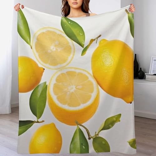 Couverture en flanelle 152x203 cm citron pour lit et canapé - 6