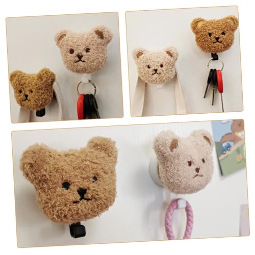 Crochets muraux adhésifs ours en peluche support clés sans perçage robuste - 3