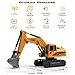 UMURSIM RC Hydraulic Excavator Toy, 6-Channel Remote Control Excavator with Metal Shovel & Lights, 360° Rotation Mini Excavator, RC Construction Vehicles Digger Toy for Boys 3-8