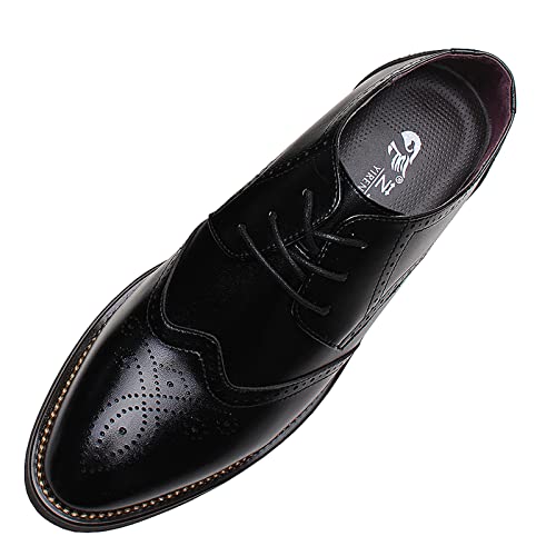 Image of Men's Pointed-Toe Lace-up Formal Brogues Dress Shoes