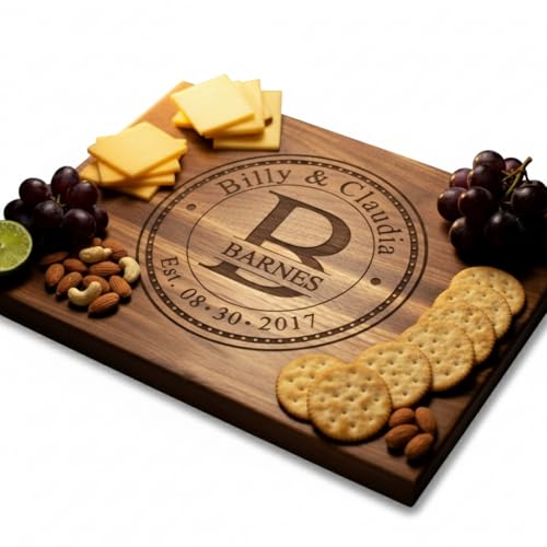 Custom Cutting Board Wedding Gifts for Couples Custom Engraved Names & Date | Premium...