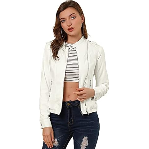 Chaqueta corta motera Allegra K para mujer Cover