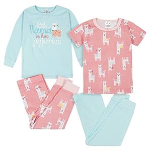 Gerber Baby Girls’ Toddler Snug Fit 4-Piece Pajama Set