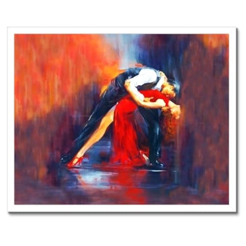 Poster Tango Nuevo cadre noir 50x40cm art mural danse passion