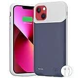 Battery Case for iPhone 13 Mini, 6500mAh Slim Portable Protective Charging Case Compatible with iPhone 13 Mini (5.4 inch) Rechargeable Battery Pack Charger Case (Blue)
