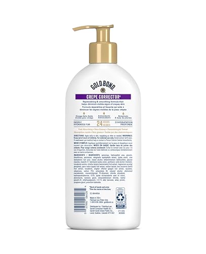 Gold Bond Age Renew Crepe Corrector Body Lotion, 396g Pump, Crepey Skin Lotion With Omega Fatty Acids, Antioxidants and Botanicals to Visibly Firm, Tighten and Hydrate Dry, Crepey Skin - Image 3