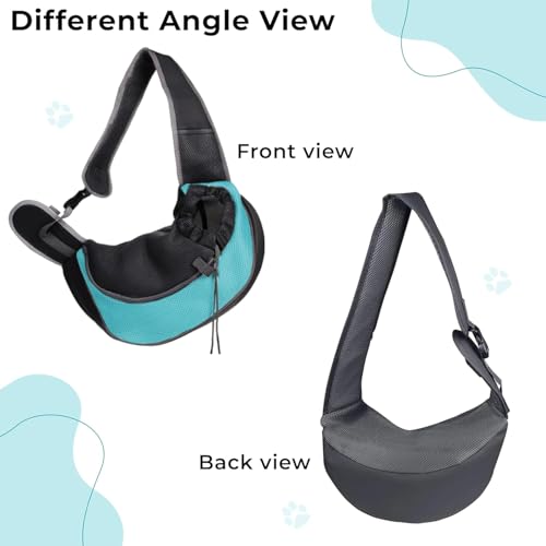 Image of Kraptick Pet Sling Carrier, Pet Carrier Bag for Shitzu Puppy, Cat, Rabbit with Comfortable Adjustable Pouch Single Shoulder Carry Tote Handbag for Pets (Large, Sky Blue)