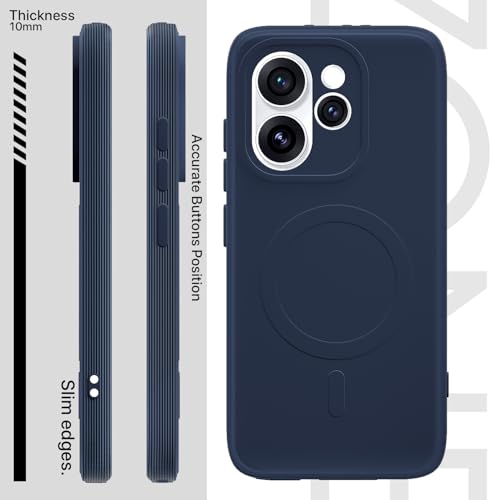 Image of Pikkme Back Cover for Oppo Reno 15 Pro Mini 5G Soft Matte Silicone Mag-Safe Design (Mag-Safe Not Support) Camera Protection | Slim Fit Bumper Cover (Blue)