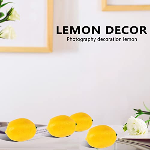 Jkjhbhged 20 Pcs Artificial Lemons Fake Lemons Faux Lemons Fruits in Yellow 3 Inch Long X 2 Inch Wide