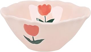 Koythin Bol mignon en céramique, bols à soupe créatifs, bol à fleurs pour cuisine, céréales, flocons d'avoine, salade, décoration d'intérieur esthétique (floral rose)