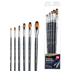 deli Arte Nuevo Artist Range Round Nylon Fibre Brush Set for Acrylics and Oil | Paint Brush Set | Art Drawing and Painting Kit for School, Kids and Professional | Paint Mop Set (W73894)