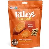 Riley's Sweet Potato Dog Biscuits - Organic & Crunchy Treats for Small Dogs - Dried Sweet Potato Bones - (12oz, Small)