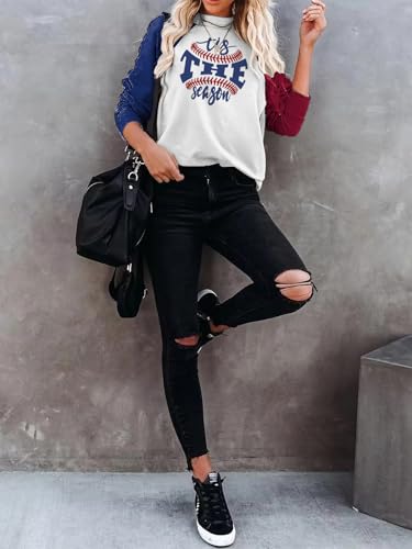 Womens Raglan Sleeve Shirt Pullover Tops, Soft Loose Casual Crewneck Gift Sweatshirt for Women4