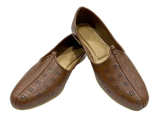 Men's Punjabi Jutti Durable and Comfortable Indian Wedding Shoes, Classic Ethnic Footwear Mojari Loafers for Men2